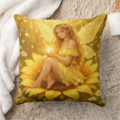 Coussin Douce elfe sur un tournesol (Couverture)