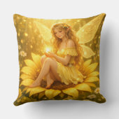 Coussin Douce elfe sur un tournesol (Verso)