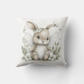 Coussin Douce illustration de lapin féerique à l'aquarelle (Verso)