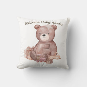 Coussin Douce peluche d'ours pour la douche de bébé