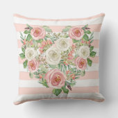 Coussin Douce petite fille | Monogramme Nom Blush Couronne (Verso)