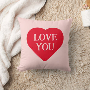 Coussin Douce Rouge rose Coeur rouge