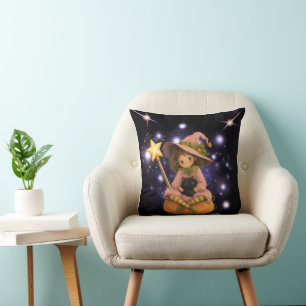 Coussin Douce Sorcière sous les Étoiles Fantastique Fanta