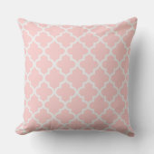 Coussin Douce Treillis Quatrefeuilles Rose Clair Blanc (Recto)