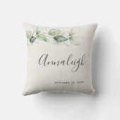 Coussin Douceur Botanique de Mariage avec Eucalyptus (Verso)