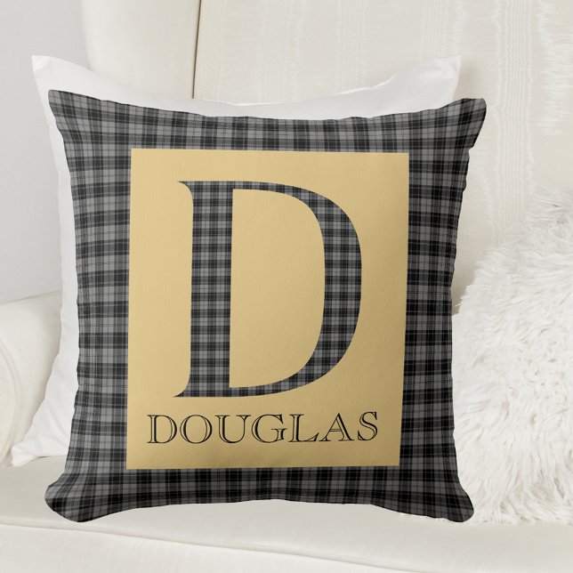 Coussin Douglas Tartan Monogram D (Créateur téléchargé)