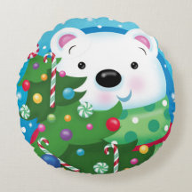 Coussin d'ours blanc