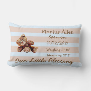 Coussin d'ours en peluche Brown et bleu personnali
