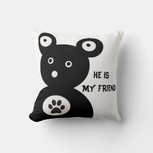Coussin d'ours noir mignon