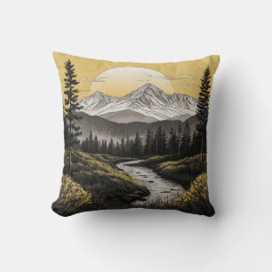 Coussin doux avec Majestic Mountain Range Design
