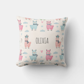 Coussin Doux llamas et alpacas colorés
