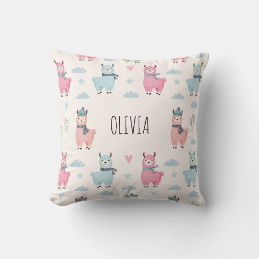 Coussin Doux llamas et alpacas colorés (Recto)