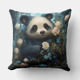 Coussin Doux Ours De Panda Chez Les Roses De La Jungle