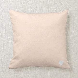 Coussin Doux Peach Pastel Couleur Solide Avec Coeur