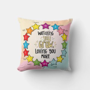 Coussin Douze Étoiles d'amour : Monthly Baby Milestone Tra