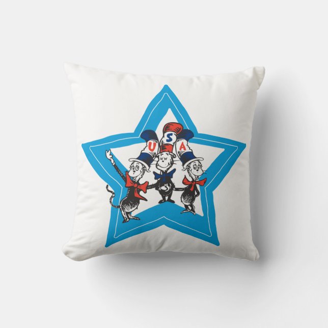 Coussin Dr. Seuss | Chapeaux graphiques USA pour petits ch (Recto)