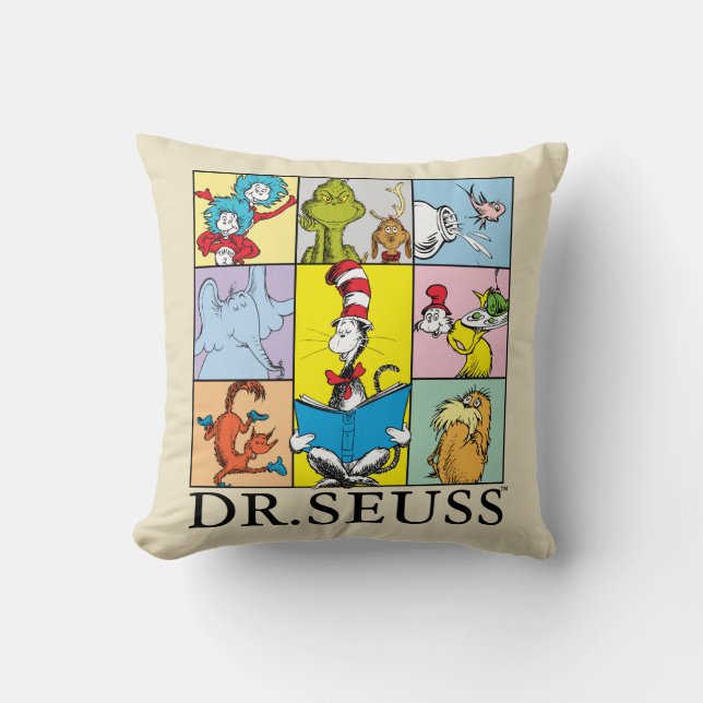 Coussin Dr Seuss | Graphique Histoires (Recto)