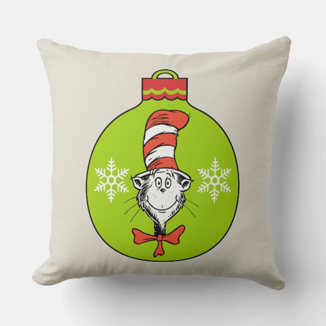 Coussin Dr Seuss | Grinch | Chat dans l'ornement Casquette (Recto)