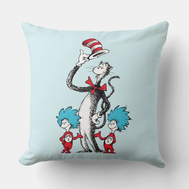 Coussin Dr. Seuss | Le Chat Chapeauté, Chose Un et Chose D (Recto)