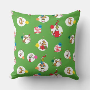 Coussin Dr Seuss Le Grinch Noël Points de Polka