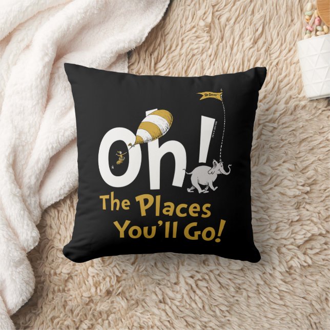 Coussin Dr Seuss | Oh, les endroits où vous irez ! Retro (Couverture)