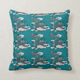 Coussin Dragon asiatique