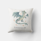 Coussin Dragon avec nom en monogramme pour chambre de garç (Verso)