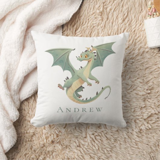 Coussin Dragon avec nom en monogramme pour chambre de garç (Couverture)