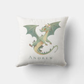 Coussin Dragon avec nom en monogramme pour chambre de garç (Verso)