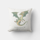Coussin Dragon avec nom en monogramme pour chambre de garç (Recto)
