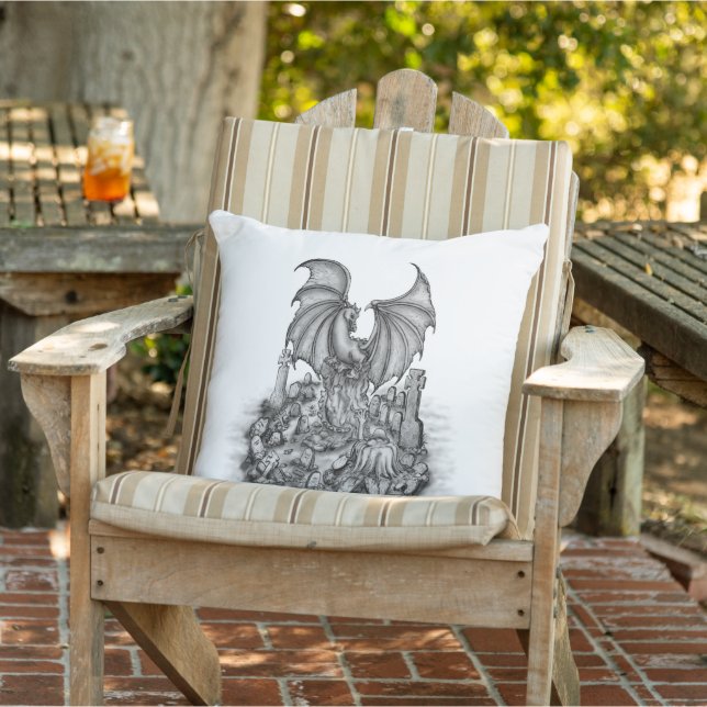 Coussin Dragon avec Zombie (Chaise)