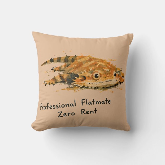 Coussin Dragon barbu colocataire professionnel loyer zéro  (Recto)