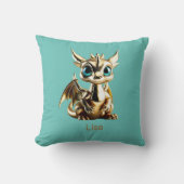 Coussin Dragon Bébé Doré (Recto)
