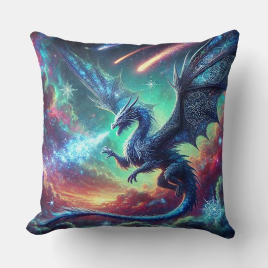 Coussin Dragon bleu (Recto)