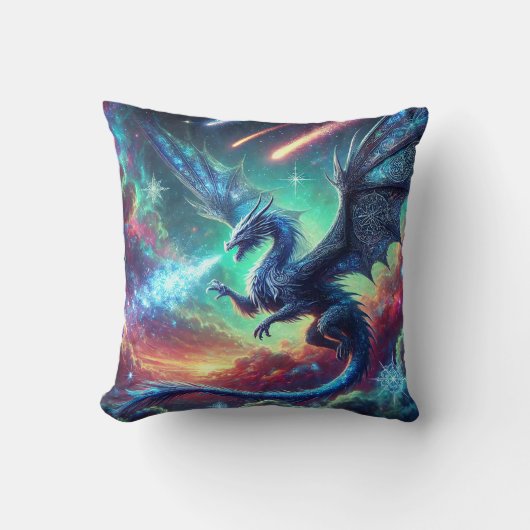 Coussin Dragon bleu (Recto)