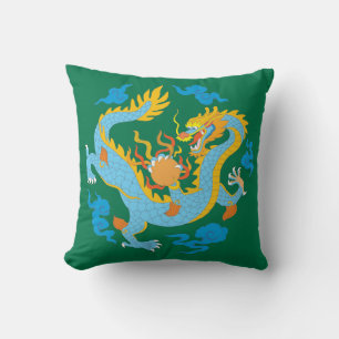 Coussin Dragon Chinois Classique Coloré