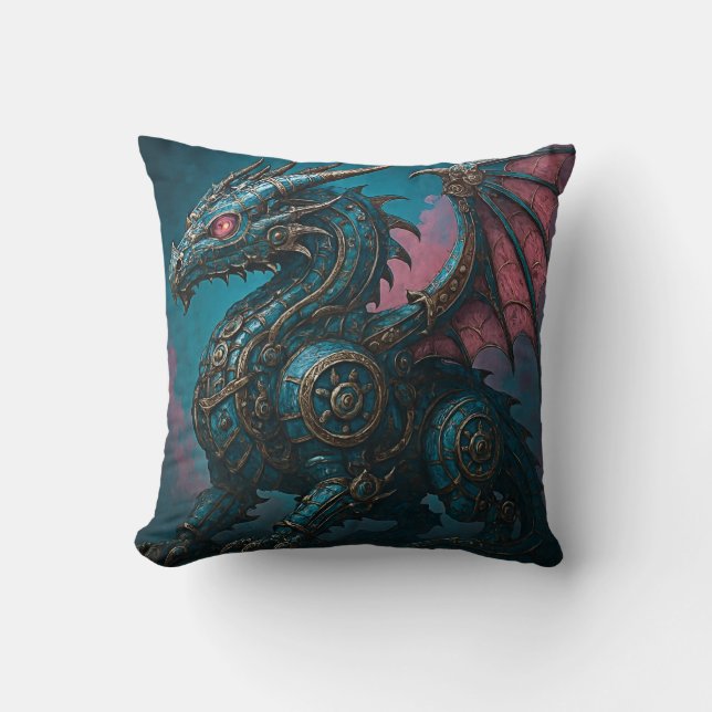 Coussin Dragon d'acier (Recto)