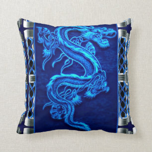 Coussin Dragon de bleu royal