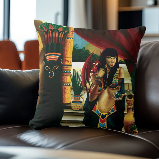 Coussin Dragon de chat de la reine égyptienne (Créateur téléchargé)