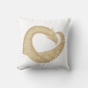 Coussin Dragon de coeur de grès sur blanc