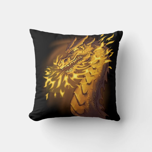Coussin Dragon de feu d'or (Recto)