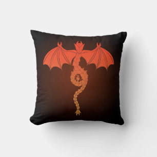 Coussin Dragon de Serpent Orange