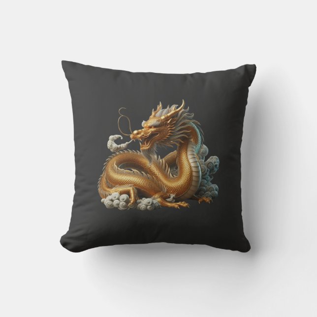 Coussin dragon doré (Recto)