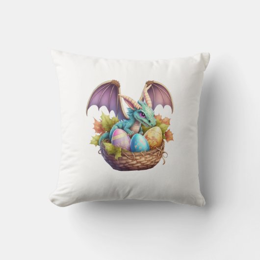 Coussin Dragon Easter Day Loves Collecting Easter Eggs Dra (Recto)