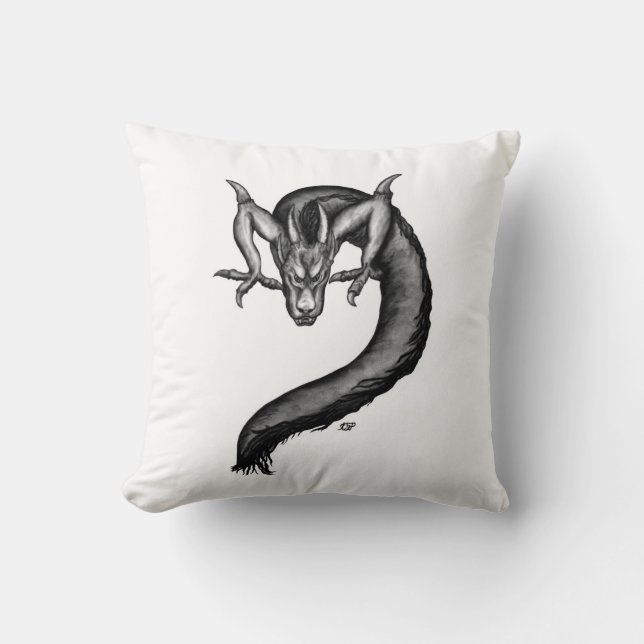 Coussin Dragon en style tatouage (Recto)