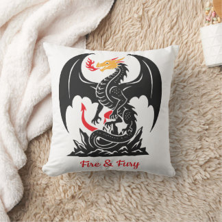 Coussin Dragon Fantastique Respirant du Feu Graphique Pers
