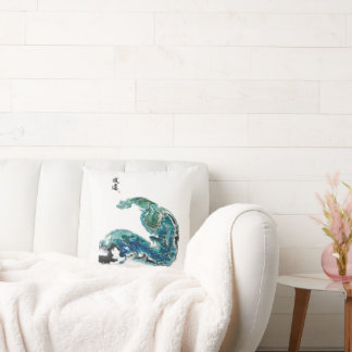 Coussin Dragon in the Waves - Énergie de l'océan Abstrait