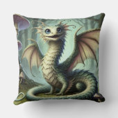 Coussin Dragon Jabberwocky Cute Imaginaire Créature Art (Verso)