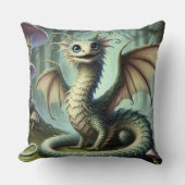 Coussin Dragon Jabberwocky Mignon Créature Fantastique Art (Recto)