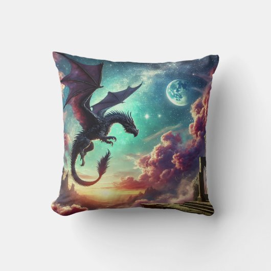 Coussin Dragon noir (Recto)